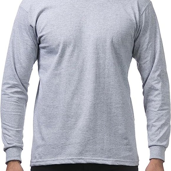 Pro Club Men's Heavyweight Cotton Long Sleeve Crew Neck T-Shirt